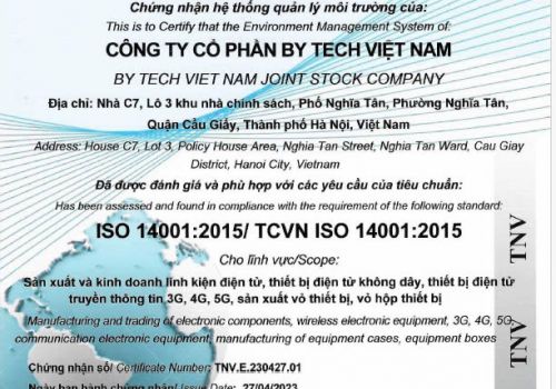 CHỨNG NHẬN ISO 14001:2015