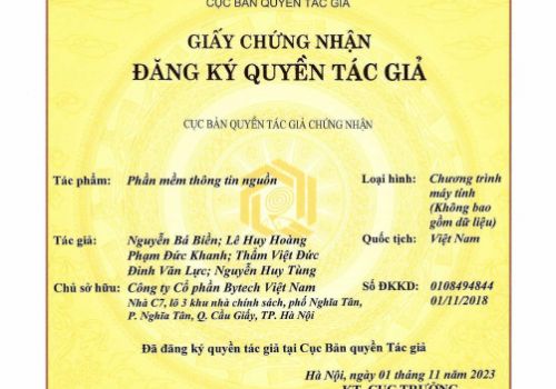 Chứng nhận đăng ký quyền tác giả